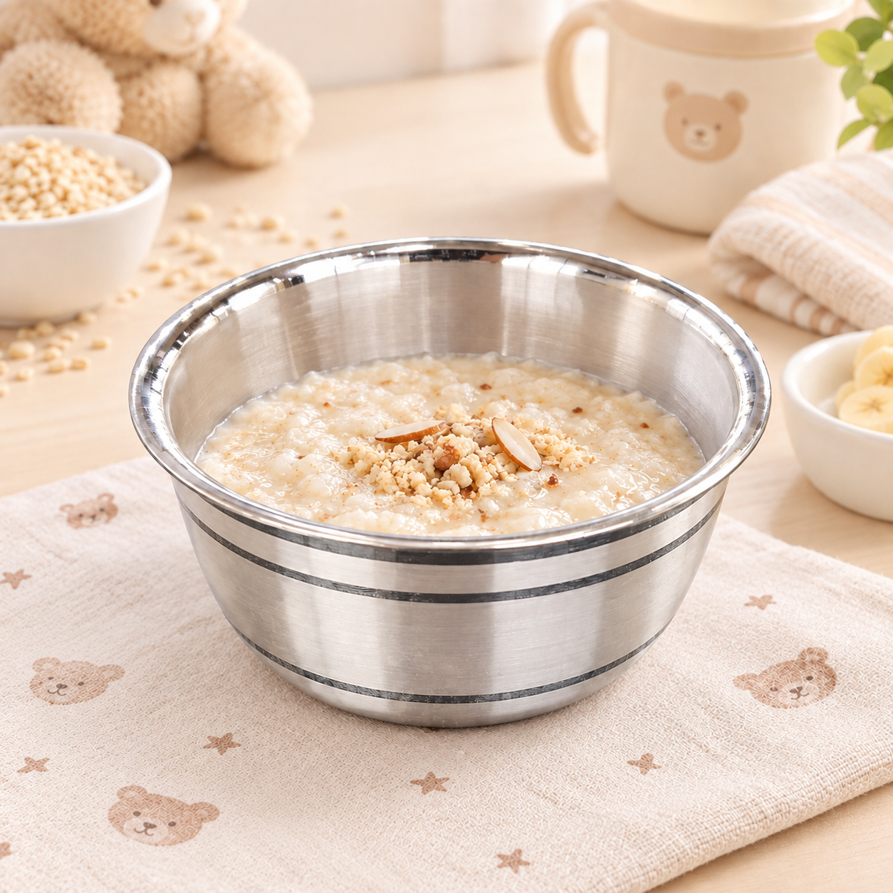 SYLVEXIA 925 Sterling Silver Baby Feeding Bowl for Infants and Kids