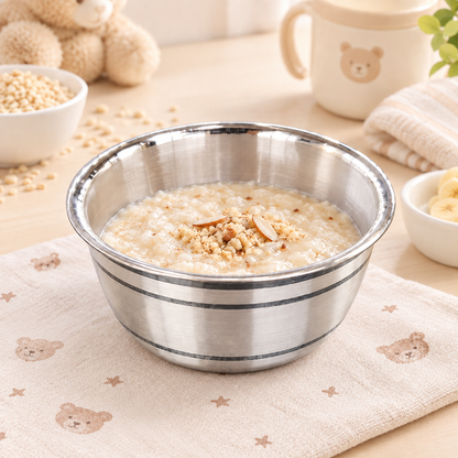 SYLVEXIA 925 Sterling Silver Baby Feeding Bowl for Infants and Kids