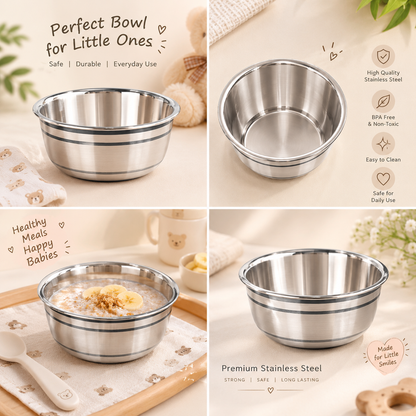SYLVEXIA 925 Sterling Silver Baby Feeding Bowl for Infants and Kids