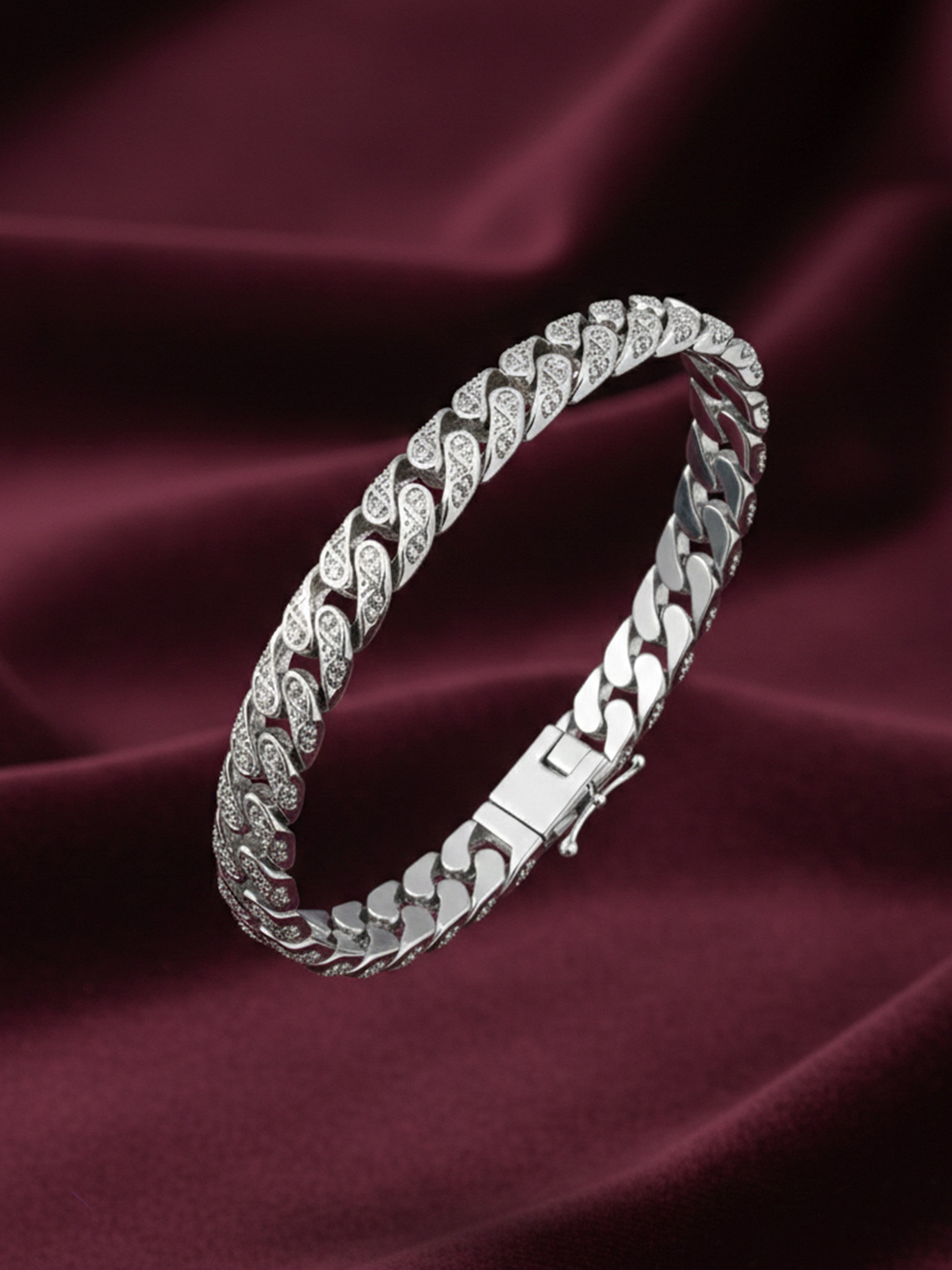 Men Sterling Silver Rugged Bracelet