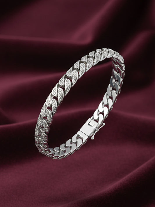 Men Sterling Silver Rugged Bracelet