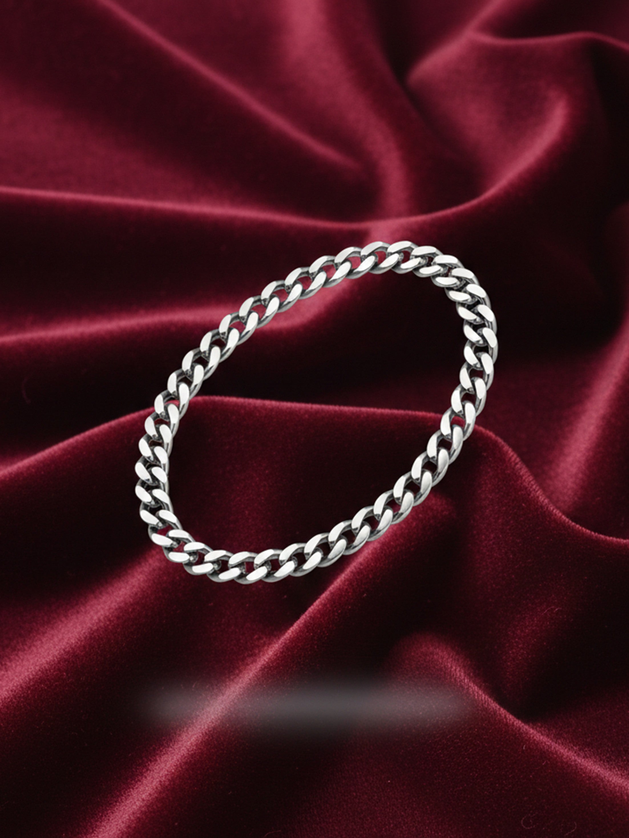 Men Silver Loop Bracelet