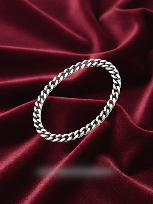 Men Silver Loop Bracelet