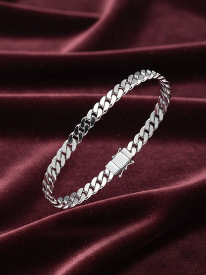 Men Fine silver Polished Bracelet