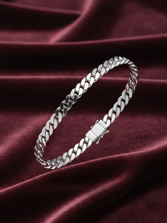 Men Fine silver Polished Bracelet
