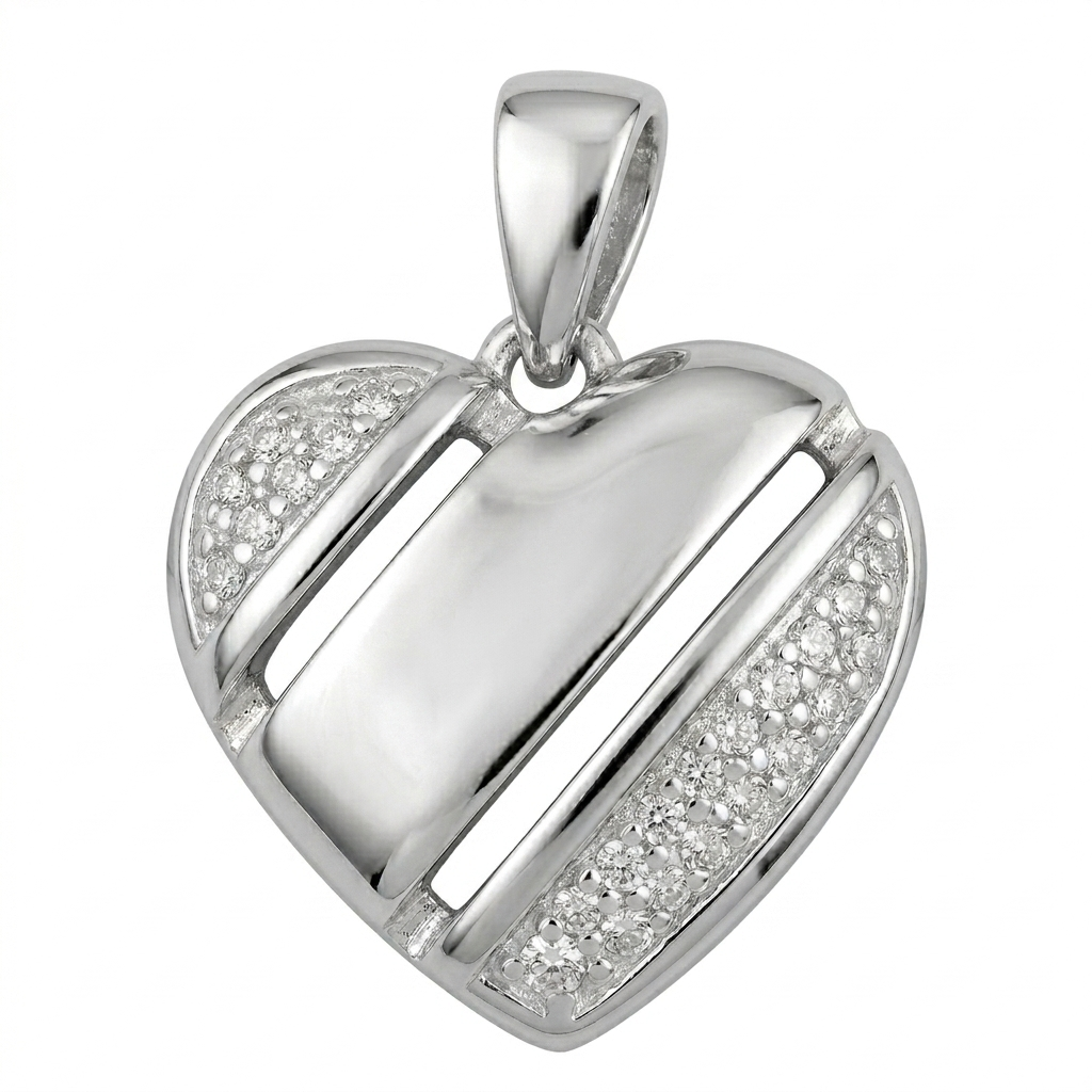 Sylvexia 925 Sterling Silver Heart Pendant for Women