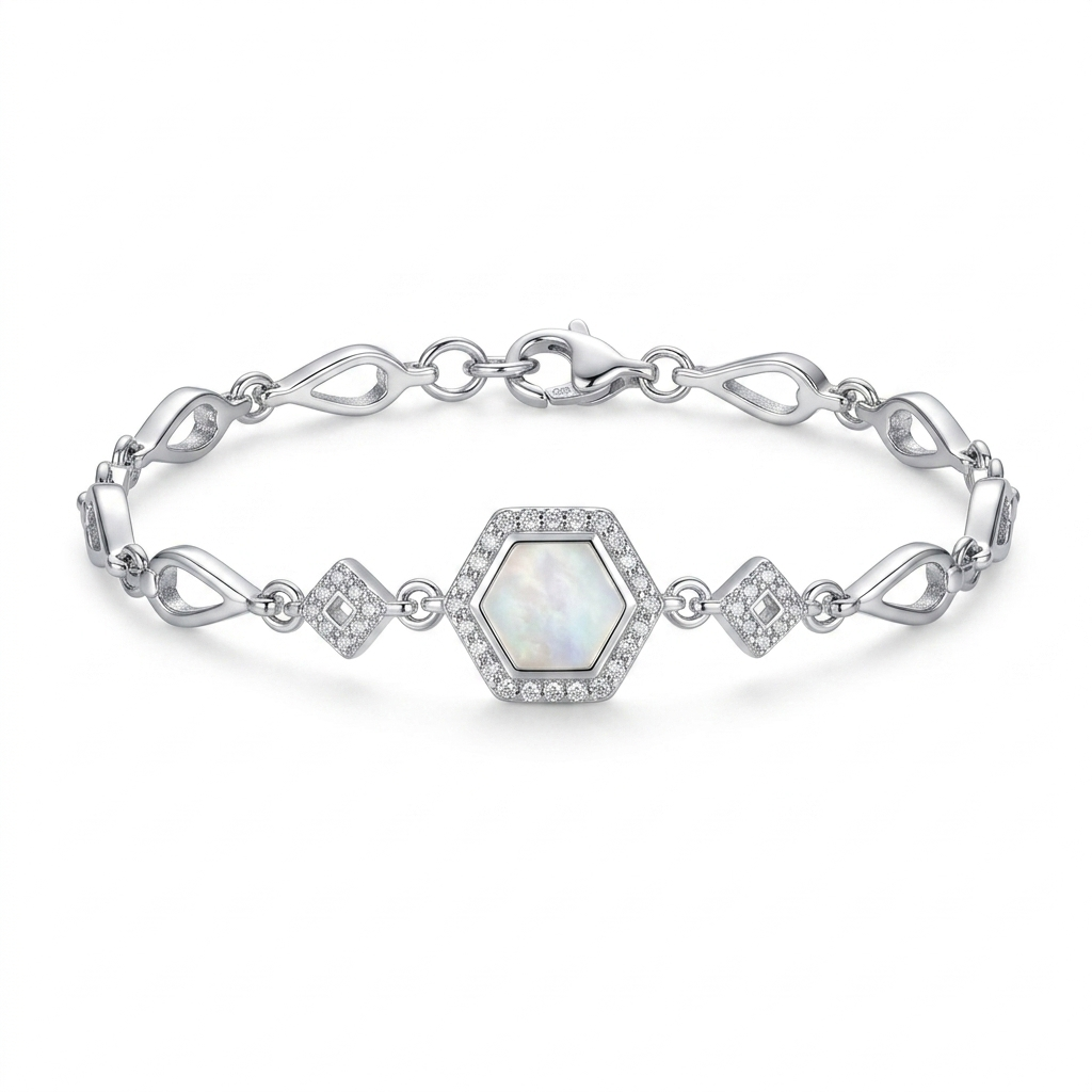 SYLVEXIA 925 Sterling Silver Charm Bracelet for Women