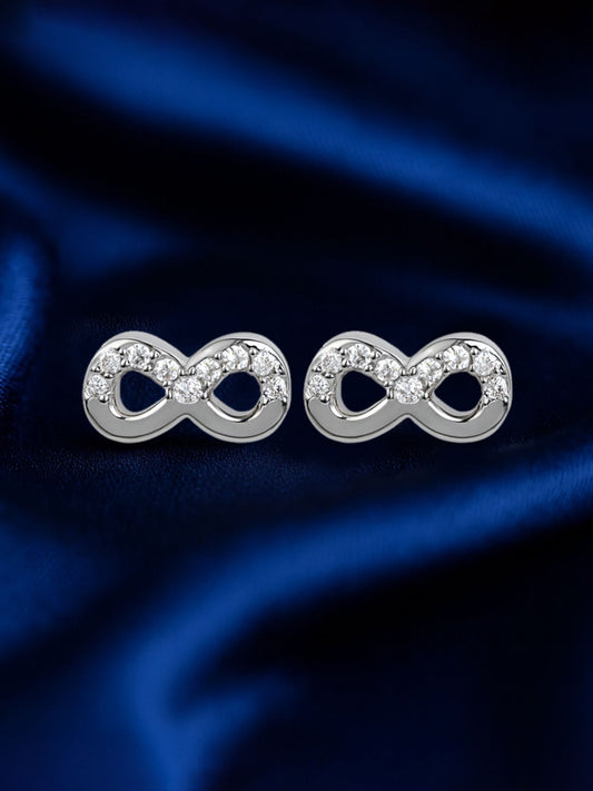 Timeless Silver Infinity Stud Earrings