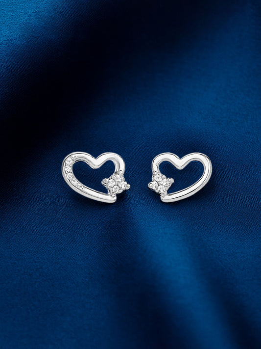 Sterling Love Hear Studs
